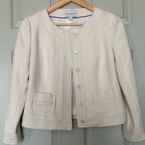 Banana Republic Women's Textured Cream Blazer